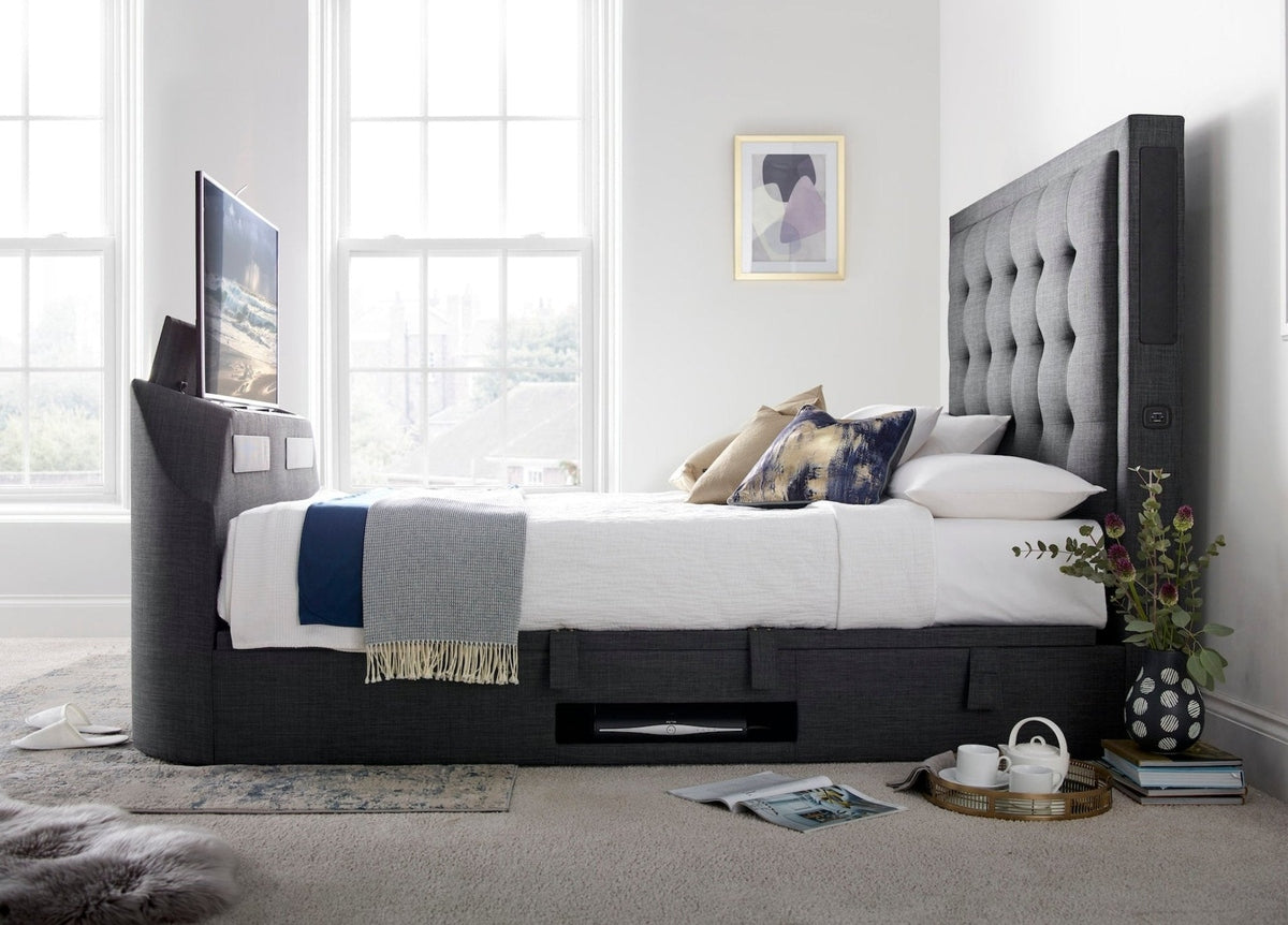 Titan 4.1 Multi Media Ottoman Storage TV Bed by Kaydian Design LTD in TOT150OA only at TV Beds Northwest