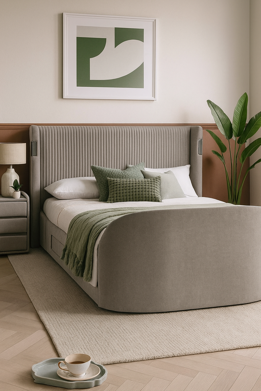 Integrated TV bed sound system inspired by modern surround formats such as Dolby Atmos and DTS:X