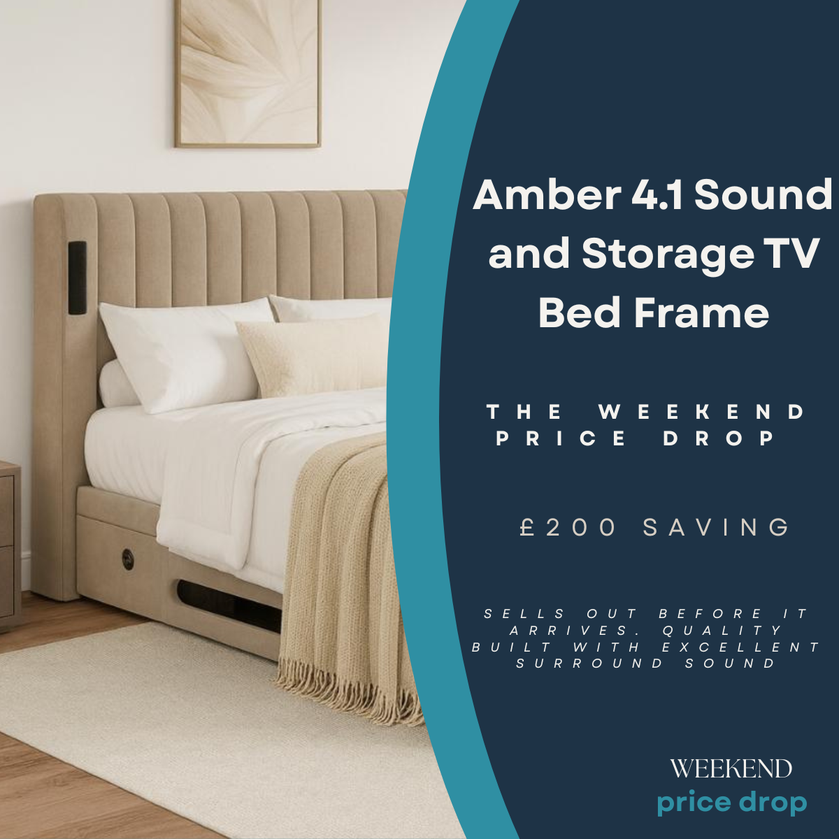 Amber TV Bed Frame - £200.00 Saving