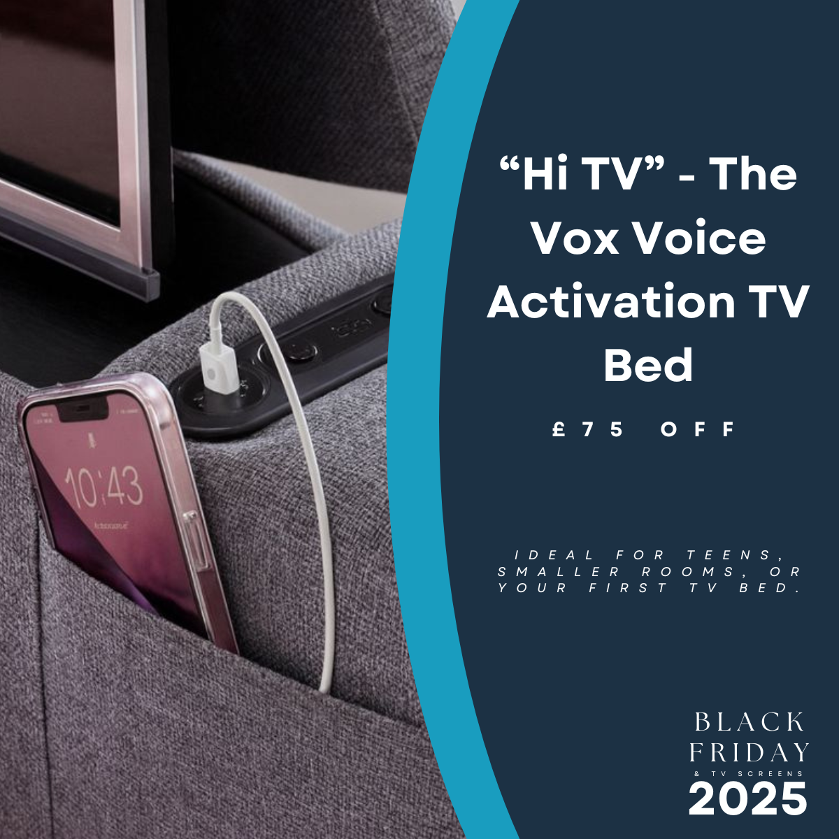 BF25 Hi TV - The Vox Voice Activated TV Bed