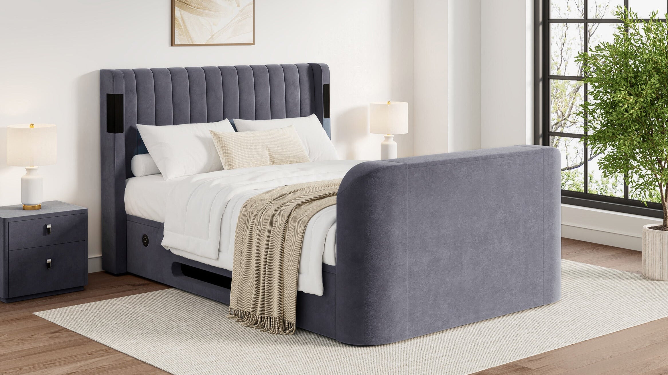 Amber 4.1 Multimedia Ottoman Storage TV Bed Frame