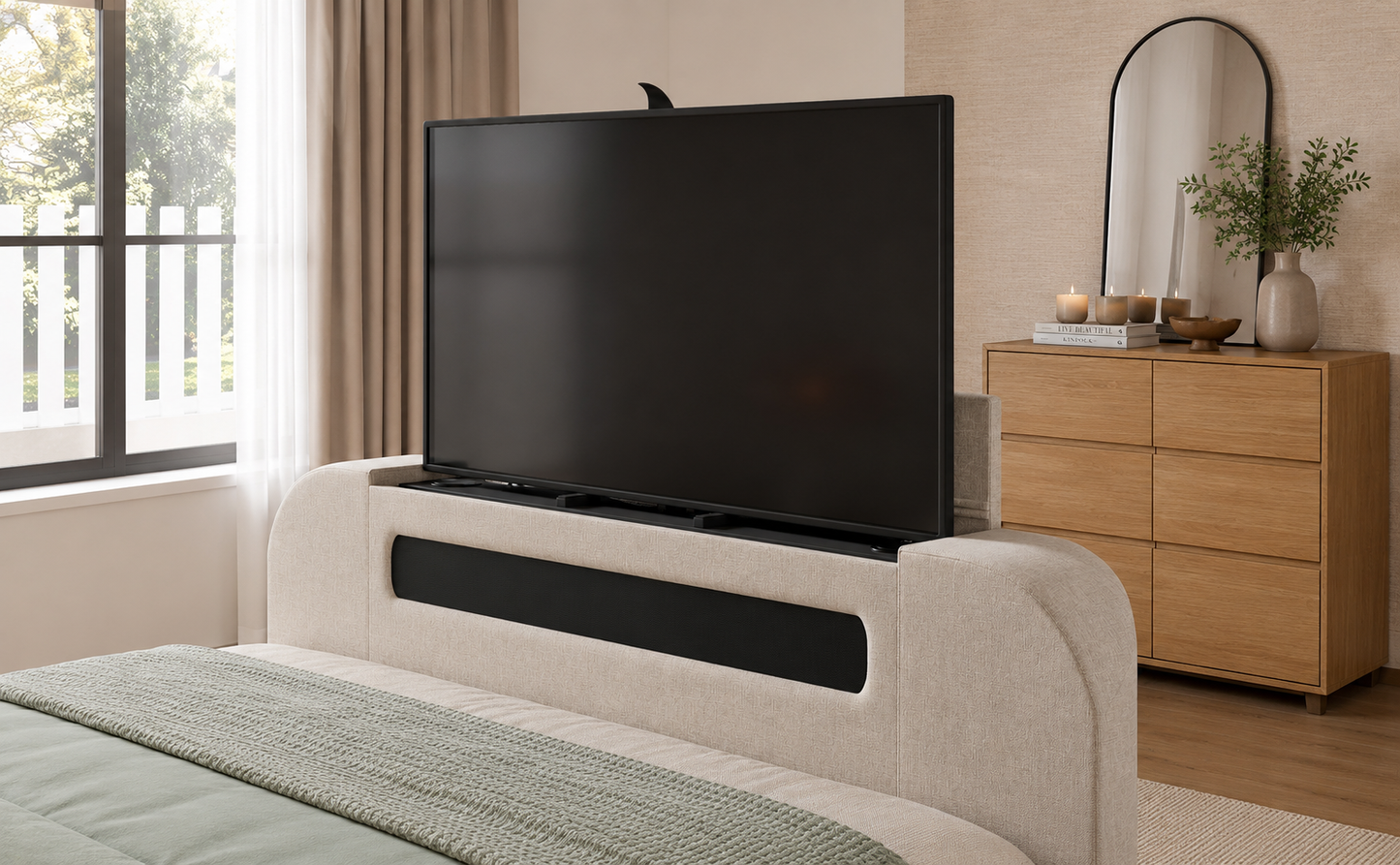 Harlow 5.1 Surround Sound Ottoman TV Bed Frame