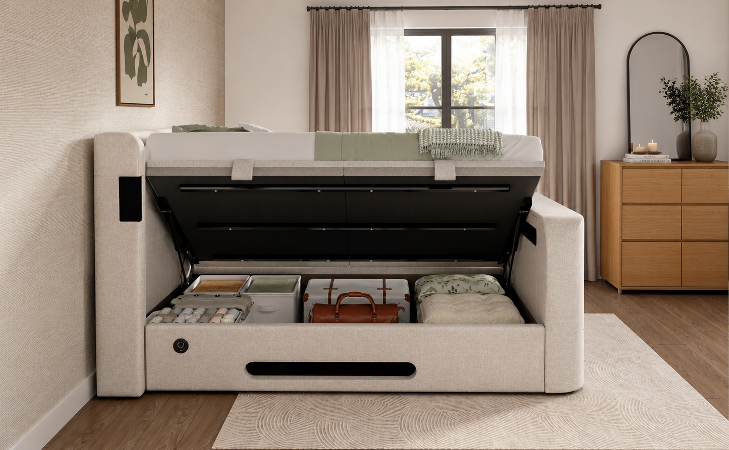 Harlow 5.1 Surround Sound Ottoman TV Bed Frame