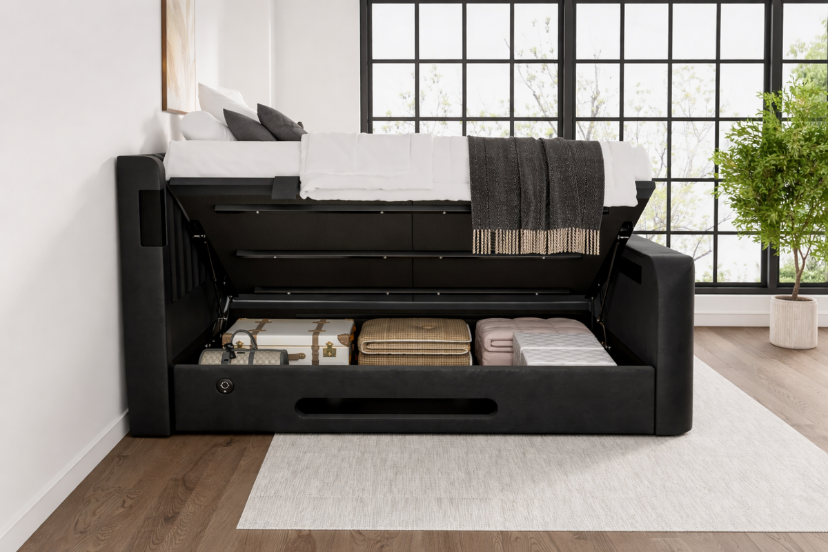 Amber 4.1 Multimedia Ottoman Storage TV Bed Frame (Sample)