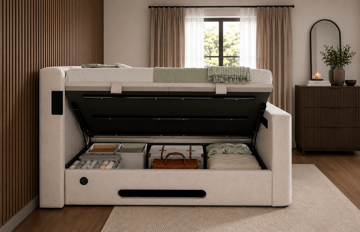 Harlow 5.1 Surround Sound Ottoman TV Bed Frame