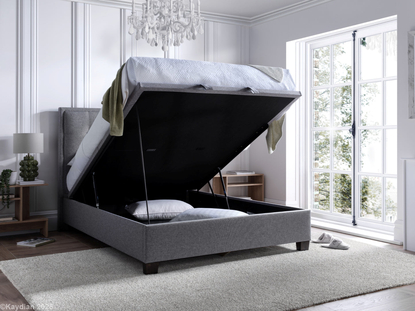 Falfield Ottoman Storage Bed Frame in Slate