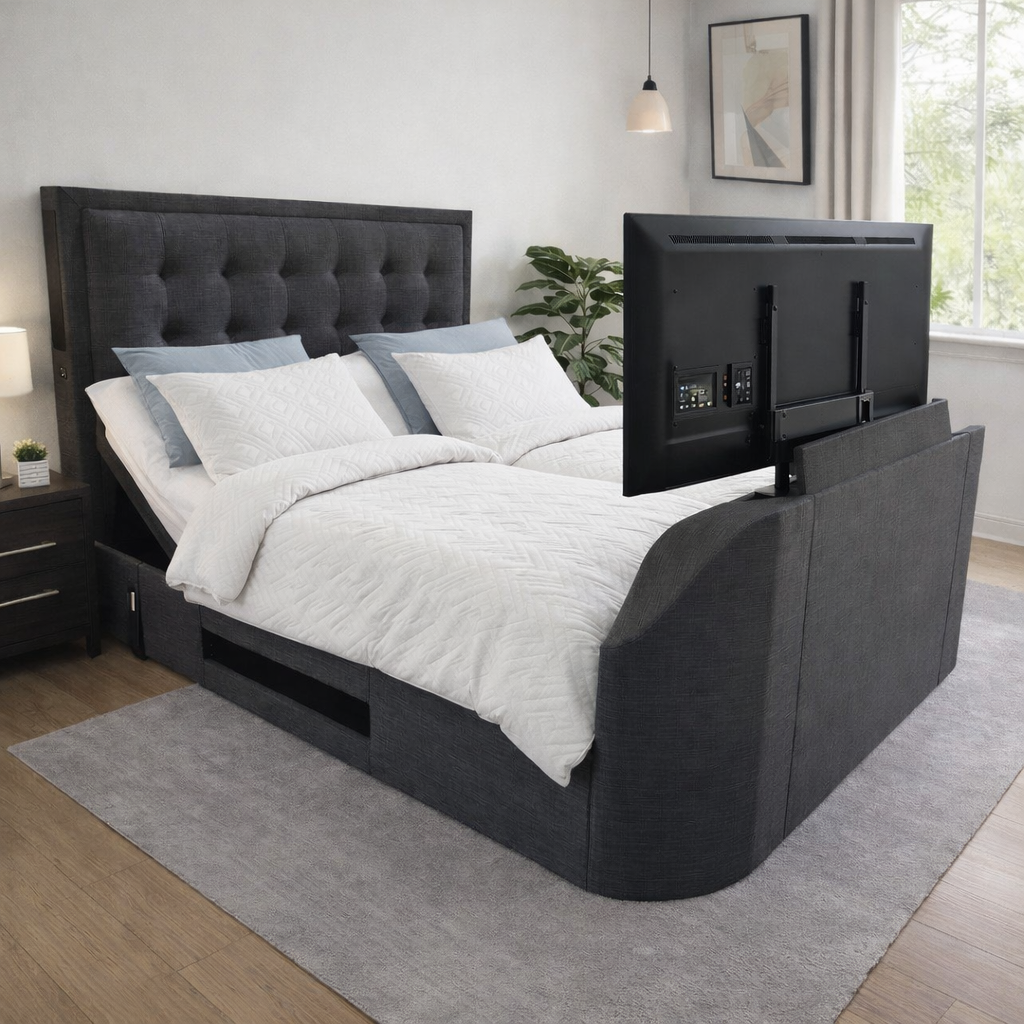 The Adjustable Titan 4.1 TV Bed – Now with a FREE 43” LG Smart TV!