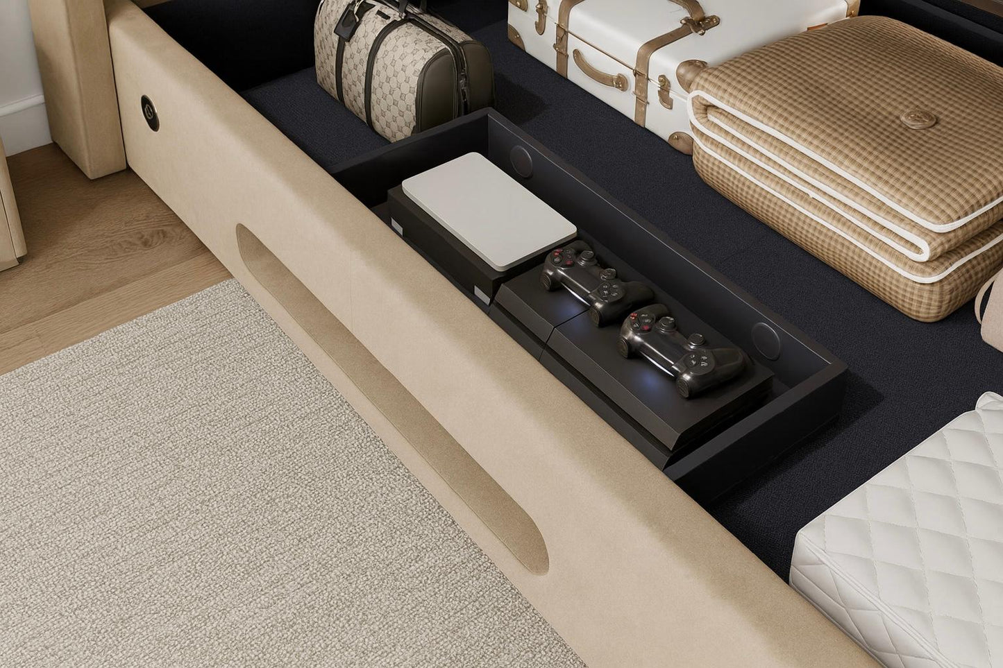 Amber 4.1 Multimedia Ottoman Storage TV Bed Frame