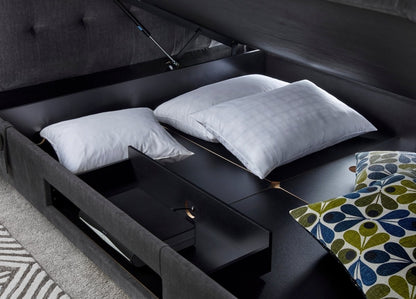 Appleton TV Ottoman Storage Bed Frame - Marbella Grey by Kaydian Design LTD in APPTV135MDG only at TV Beds Northwest