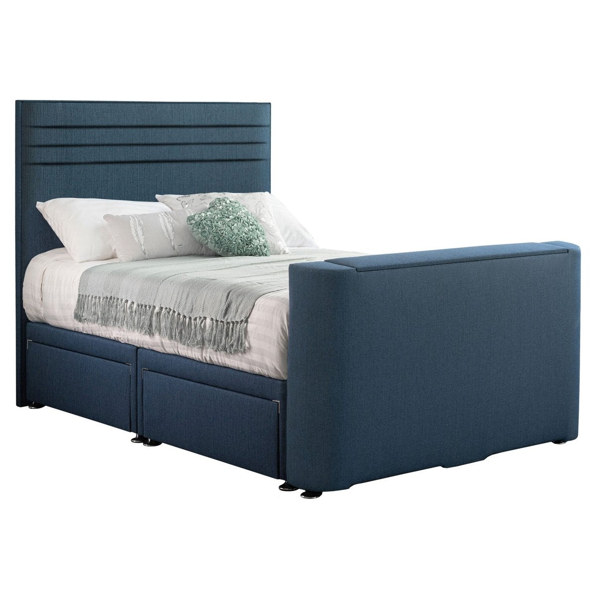 Sweet Dreams Image Chic TV Bed with Storage Options - TV Beds Northwest - INIMA-CHI135PT4DCHATS OYSTER - choose your colour tvbed - doubletvbed