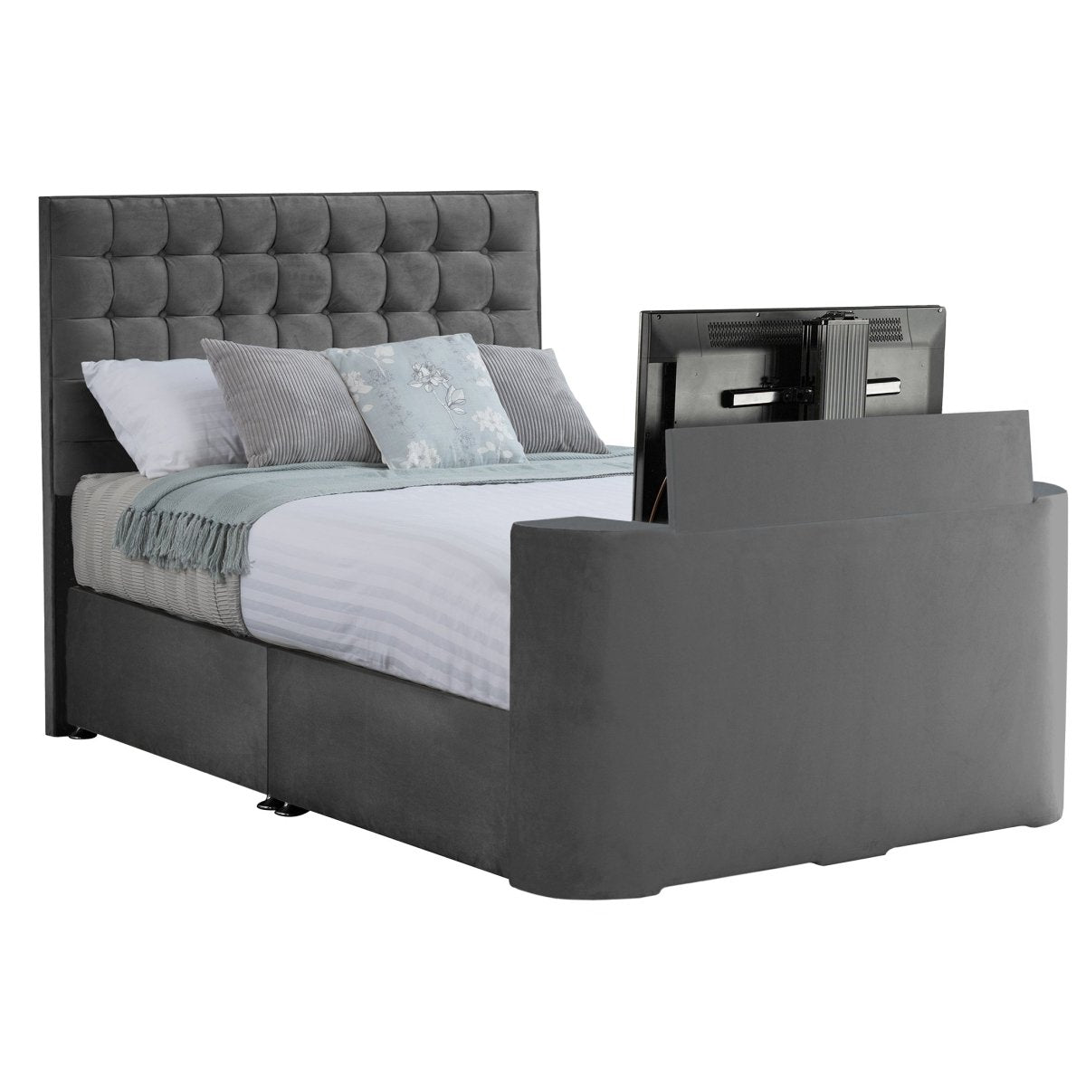 Sweet Dreams Image Classic TV Bed Frame - TV Beds Northwest - INIMA-CLA-135PT4DCHATS OYSTER - choose your colour tvbed - doubletvbed