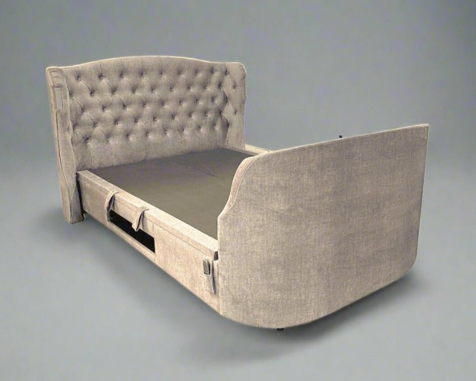 The Duchess Dolby Atmos TV Bed - Let Elegance Reign - Beige by TV Beds Northwest in only at TV Beds Northwest