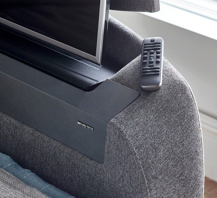 The Edge Dolby Atmos 5.1.2 Surround Sound TV Media Bed with Ottoman ...