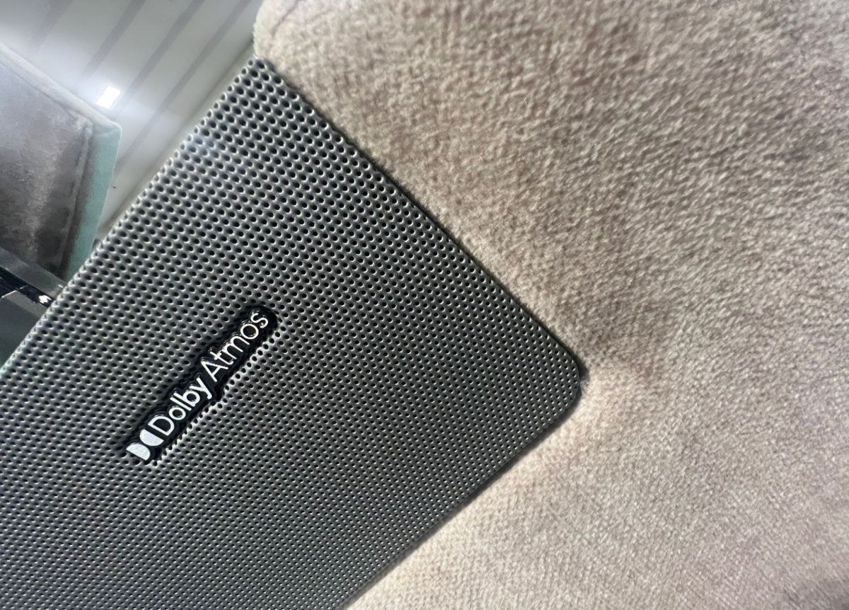 The Edge Dolby Atmos 5.1.2 Surround Sound TV Media Bed with Ottoman Storage - Vogue Grey by Kaydian Design LTD in EDDA150VOG only at TV Beds Northwest