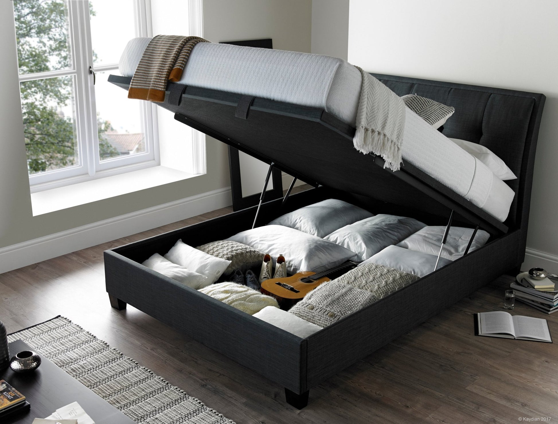 Accent Ottoman Storage Bed Frame - Oatmeal - TV Beds Northwest - ACC135OA - doubleottoman - doubleottomanstorage