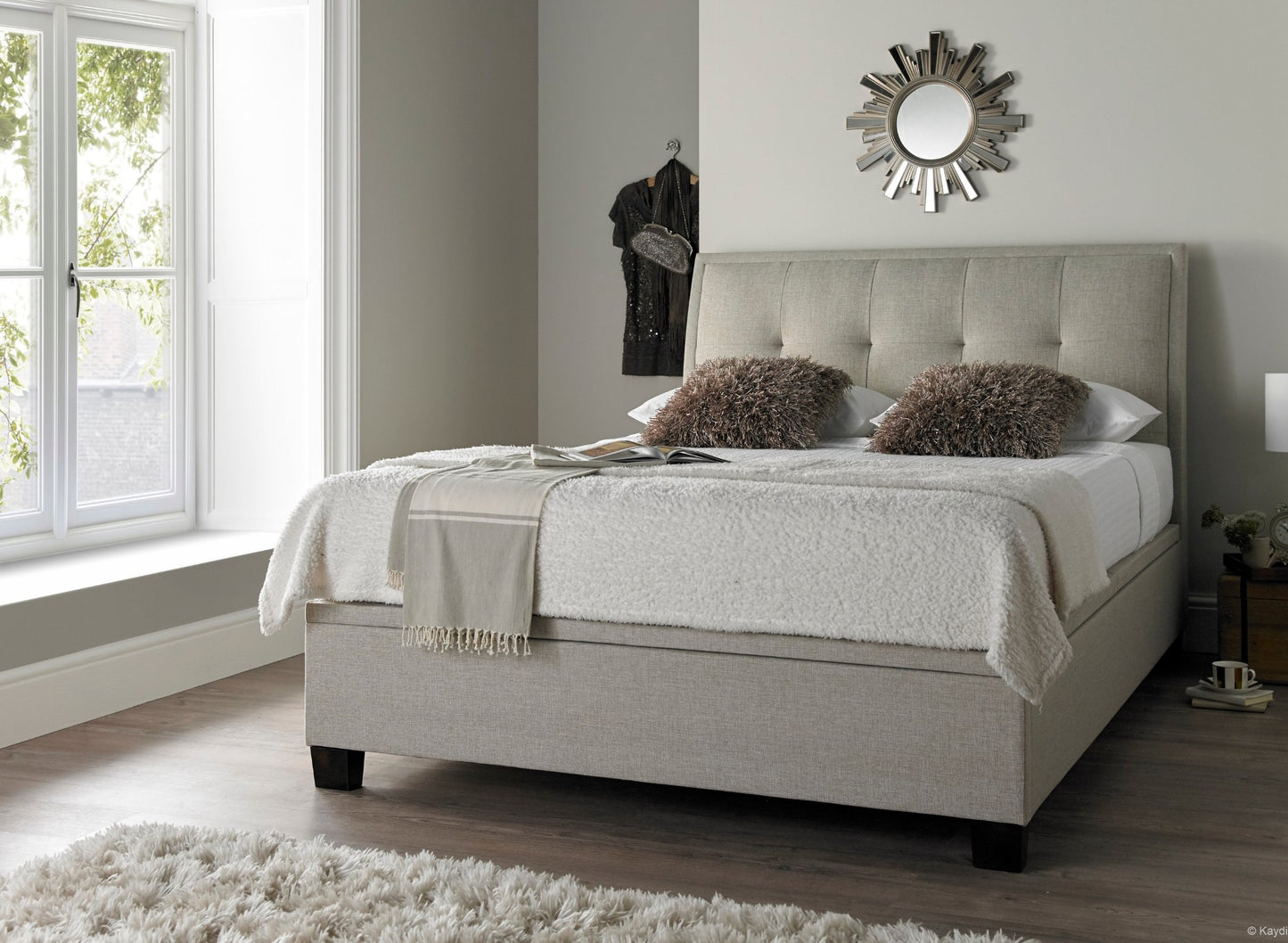 Accent Ottoman Storage Bed Frame - Slate Grey - TV Beds NorthwestACC135SL