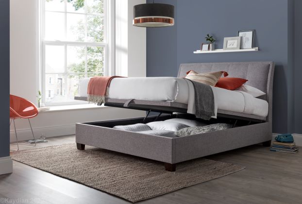Accent Ottoman Storage Bed Frame - Vogue Grey - TV Beds NorthwestACC135MDG