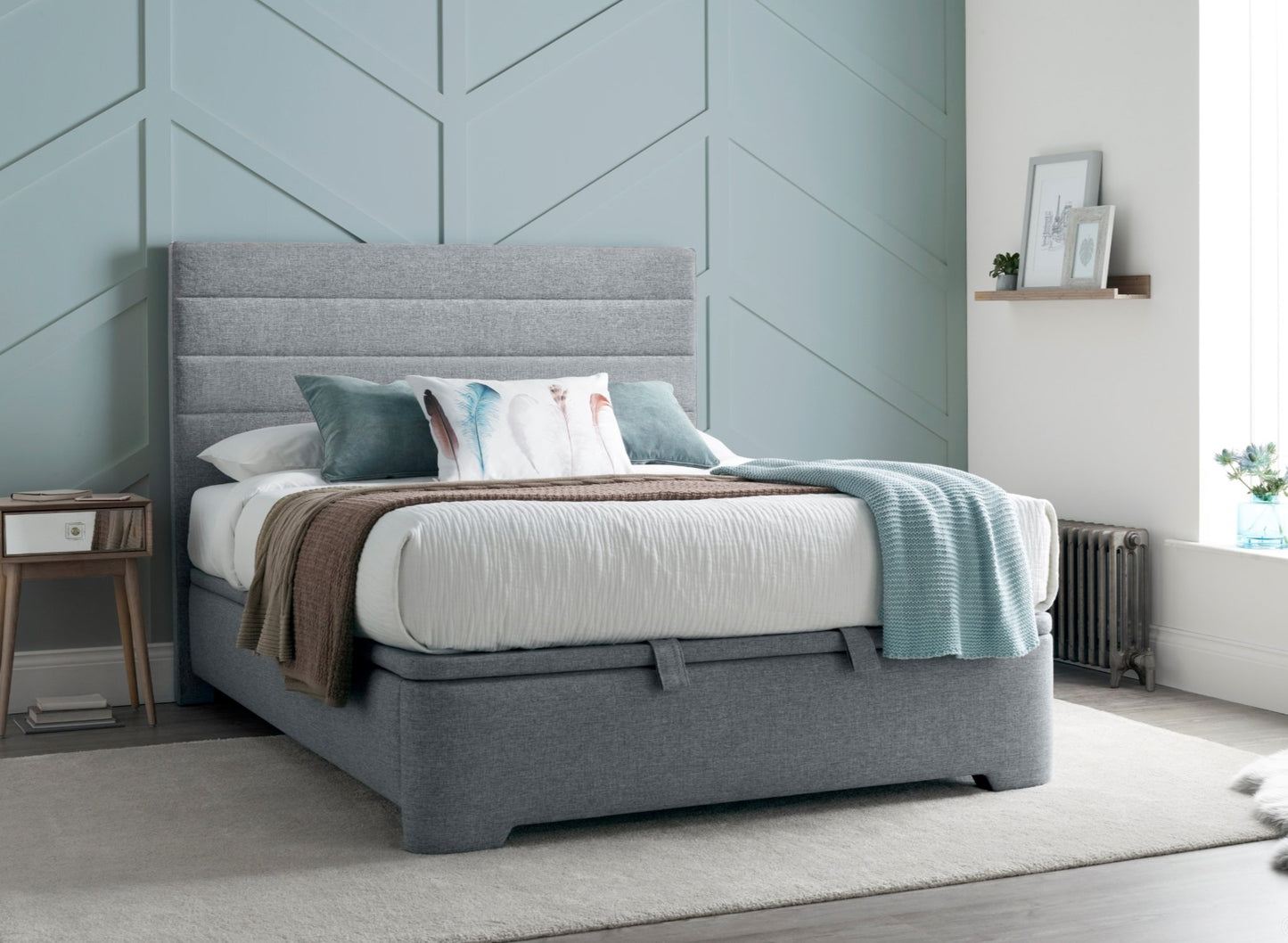 Appleby Ottoman Storage Bed Frame - Marbella Grey by Kaydian Design LTD in APPFL135MDG only at TV Beds Northwest