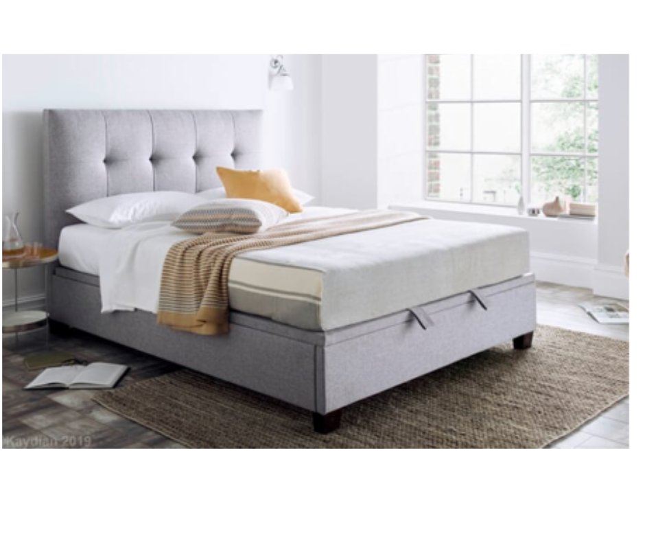 Kaydian Walkworth Ottoman Storage Bed Frame - Marbella Grey - TV Beds Northwest