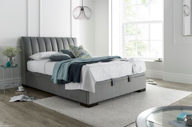 Lanchester Ottoman Storage Bed - Velvet Plume Grey - TV Beds NorthwestLAN135PLU