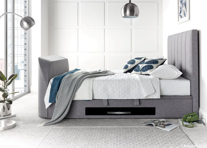 Medway Ottoman Storage TV Bed Frame - Marbella Grey by Kaydian Design LTD in MEDTV135MDG only at TV Beds Northwest