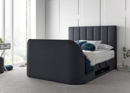 Medway Ottoman Storage TV Bed Frame - Marbella Grey by Kaydian Design LTD in MEDTV135MDG only at TV Beds Northwest