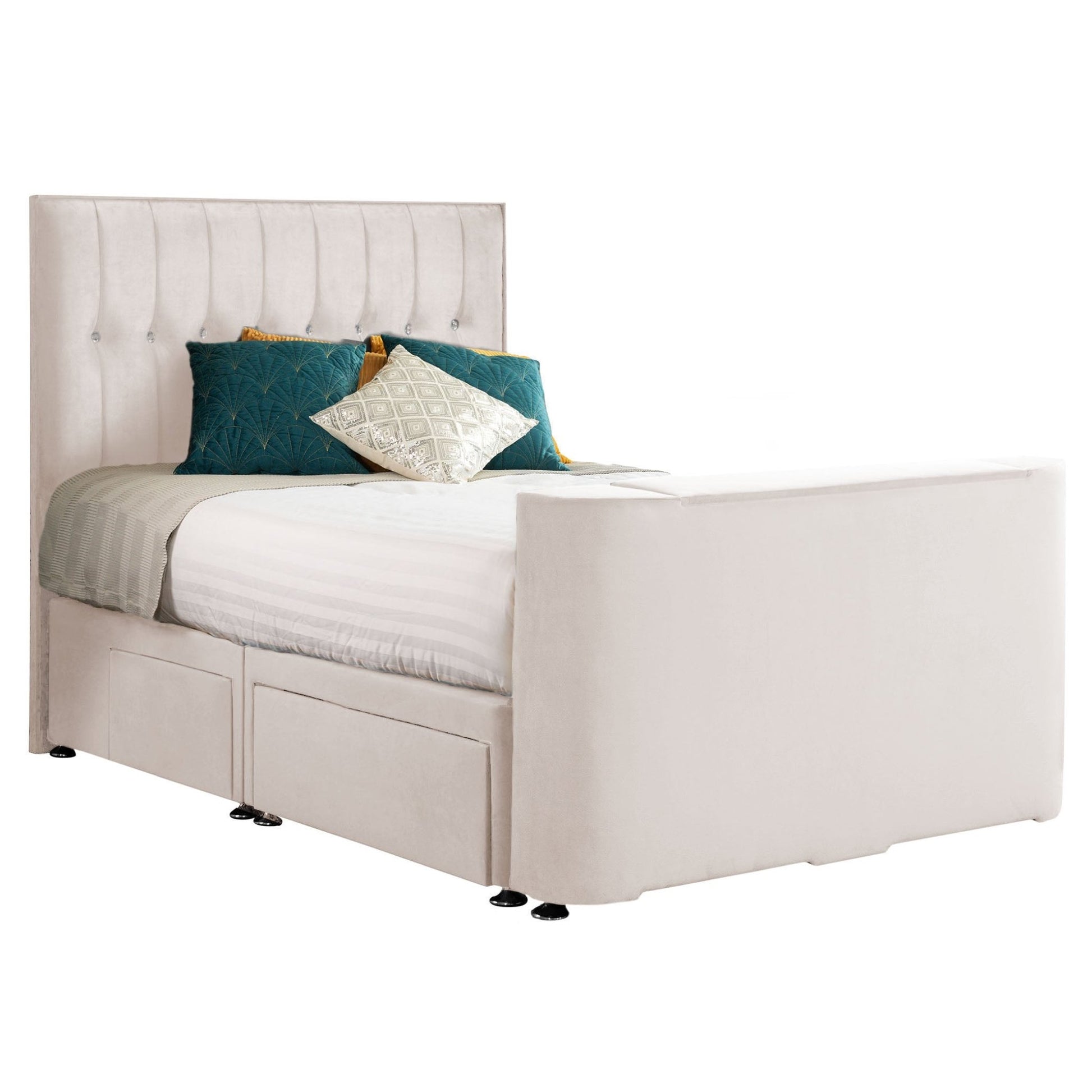Sweet Dreams Image Sparkle TV Bed with Hybrid Storage Options - TV Beds Northwest - INIMA-SPA135PTCHATS GRANITE - choose your colour tvbed - doubletvbed