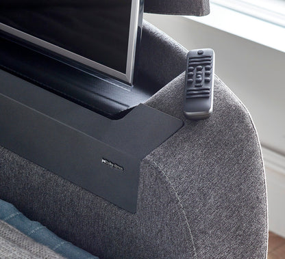 The Edge Dolby Atmos 5.1.2 Surround Sound TV Media Bed with Ottoman Storage - Vogue Grey - TV Beds Northwest