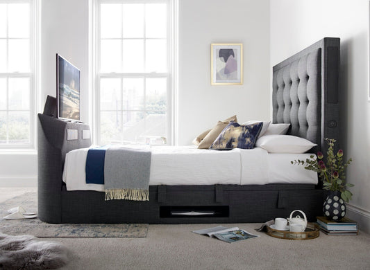 Titan 4.1 Multi Media Ottoman Storage TV Bed by Kaydian Design LTD in TOT150OA only at TV Beds Northwest