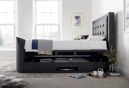 Titan 4.1 Multi Media Ottoman Storage TV Bed - Super King size in Slate Grey - TV Beds Northwest - TOT180SL - kaydian - superkingsizetvbed